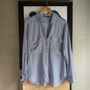 Zara Striped Camp Shirt - Size Small